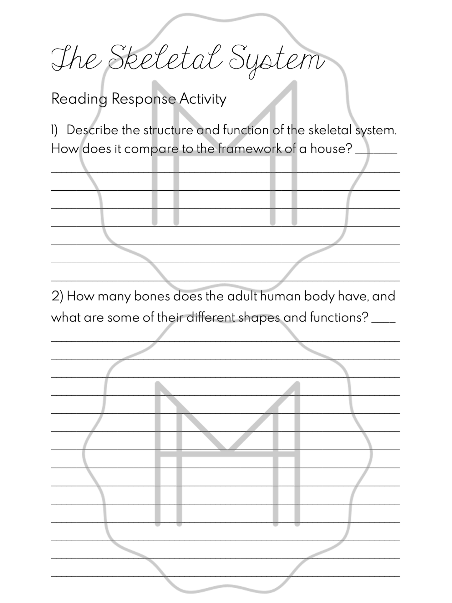The Skeletal System Unit