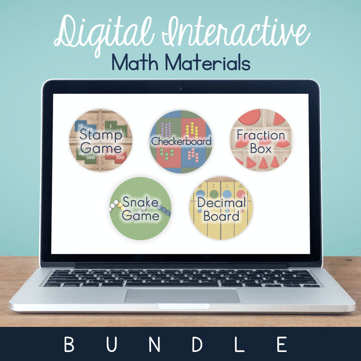 Digital Interactive Montessori Math Materials Bundle - Distance Learning
