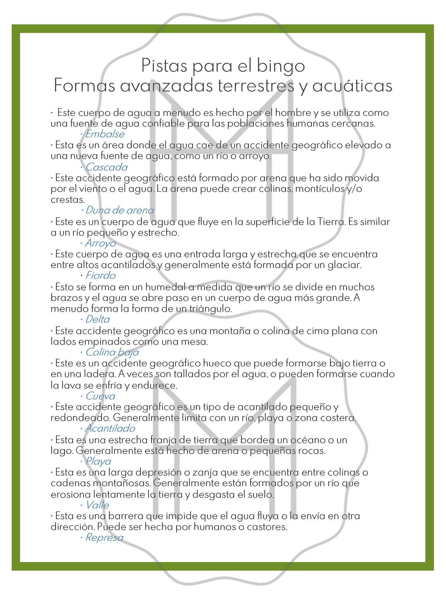 Español - Formas Avanzadas terrestres y acuáticas