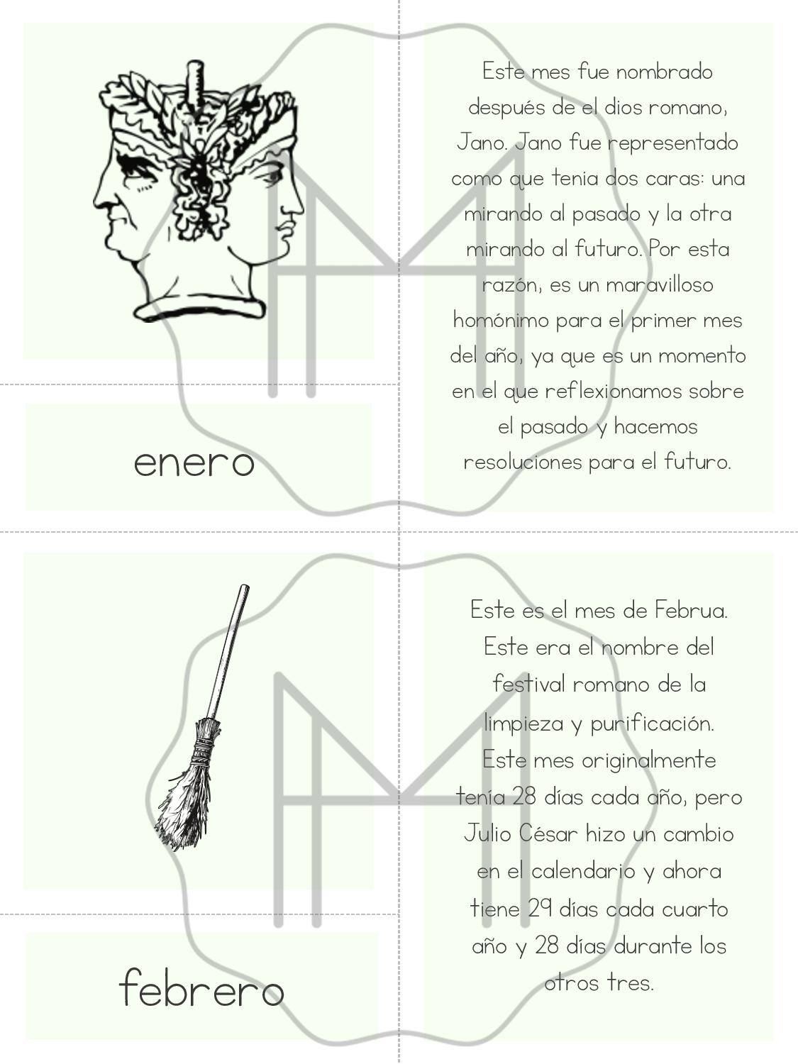 Meses del Año – Tarjetas de nomenclatura