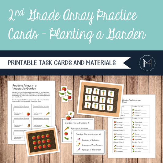 Multiplication Array Practice Cards - Designing Garden Beds