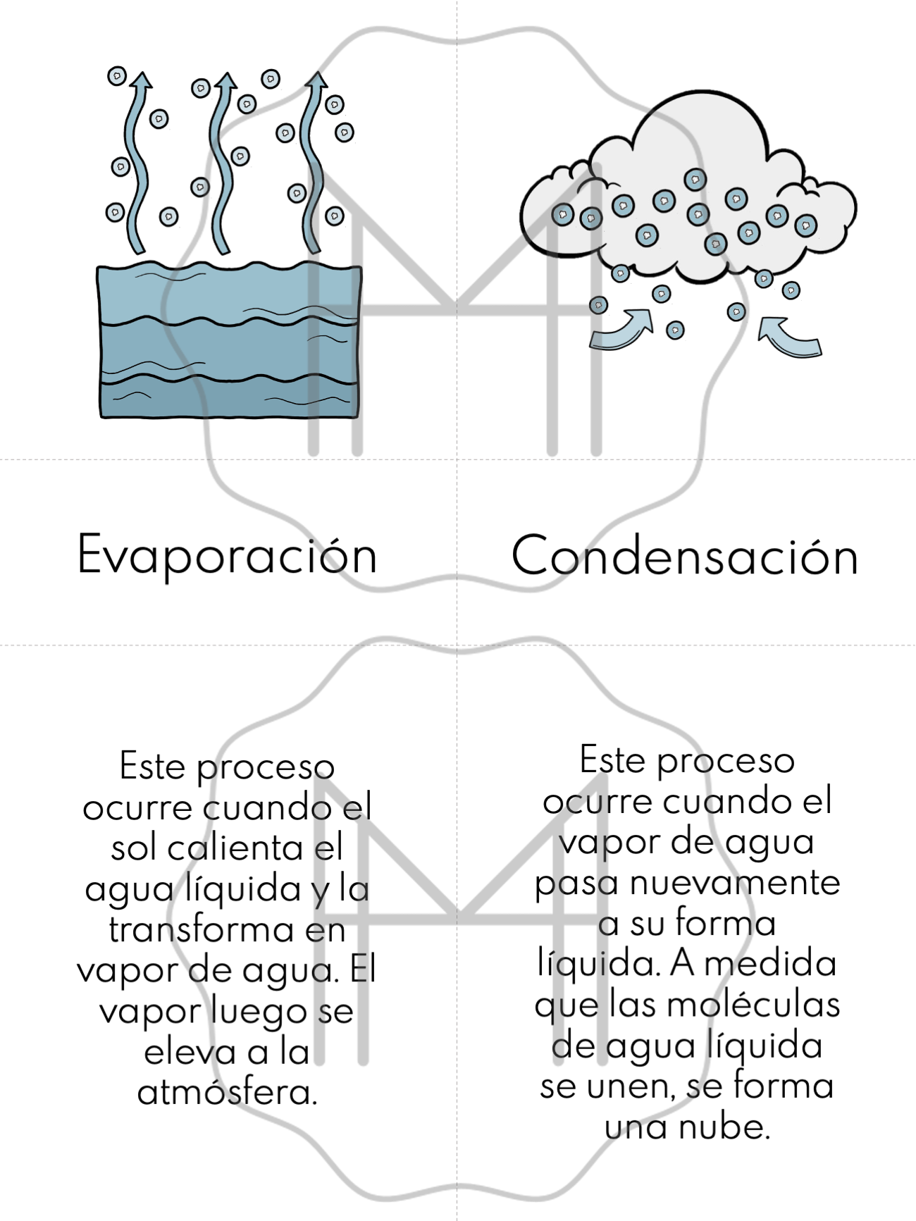 Español - Ciclo del agua - Materiales