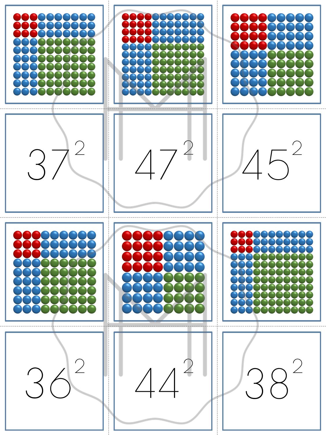 Español - Emparejamiento de cuadros de binomios