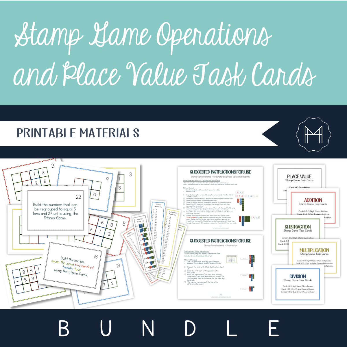 Stamp Game Place Value and Operations Task Cards & Lesson Suggestions – themodernmontessoriguide stamp-game-place-value-and-operations-task-cards-lesson-suggestions-themodernmontessoriguide