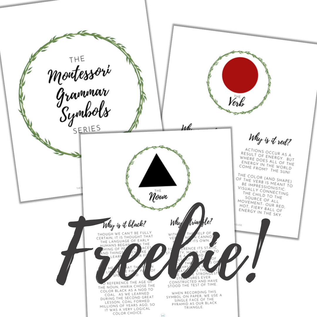 FREEBIE - The Montessori Grammar Symbols Series