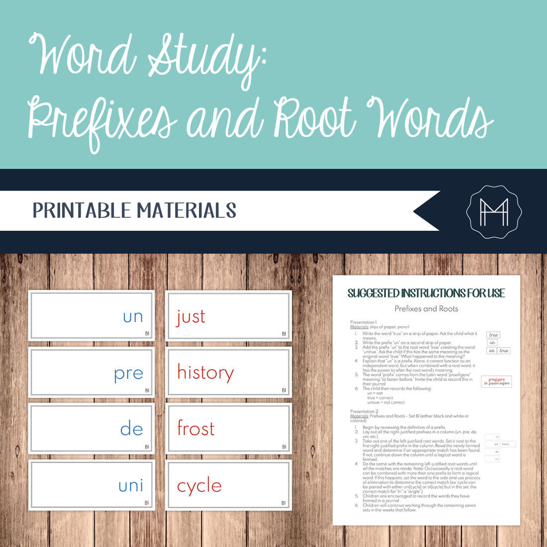 Prefix Study Guide Word Study: Prefixes and Root Words Matching Cards ...