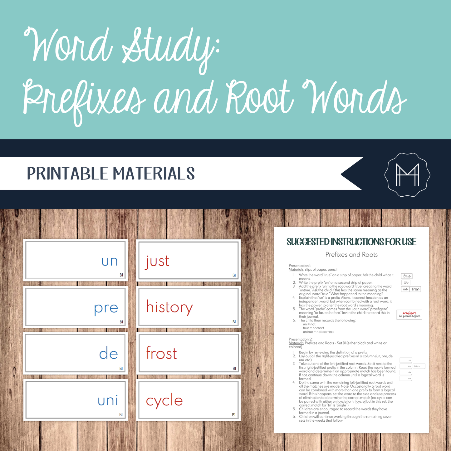 Word Study: Prefixes and Root Words Matching Cards