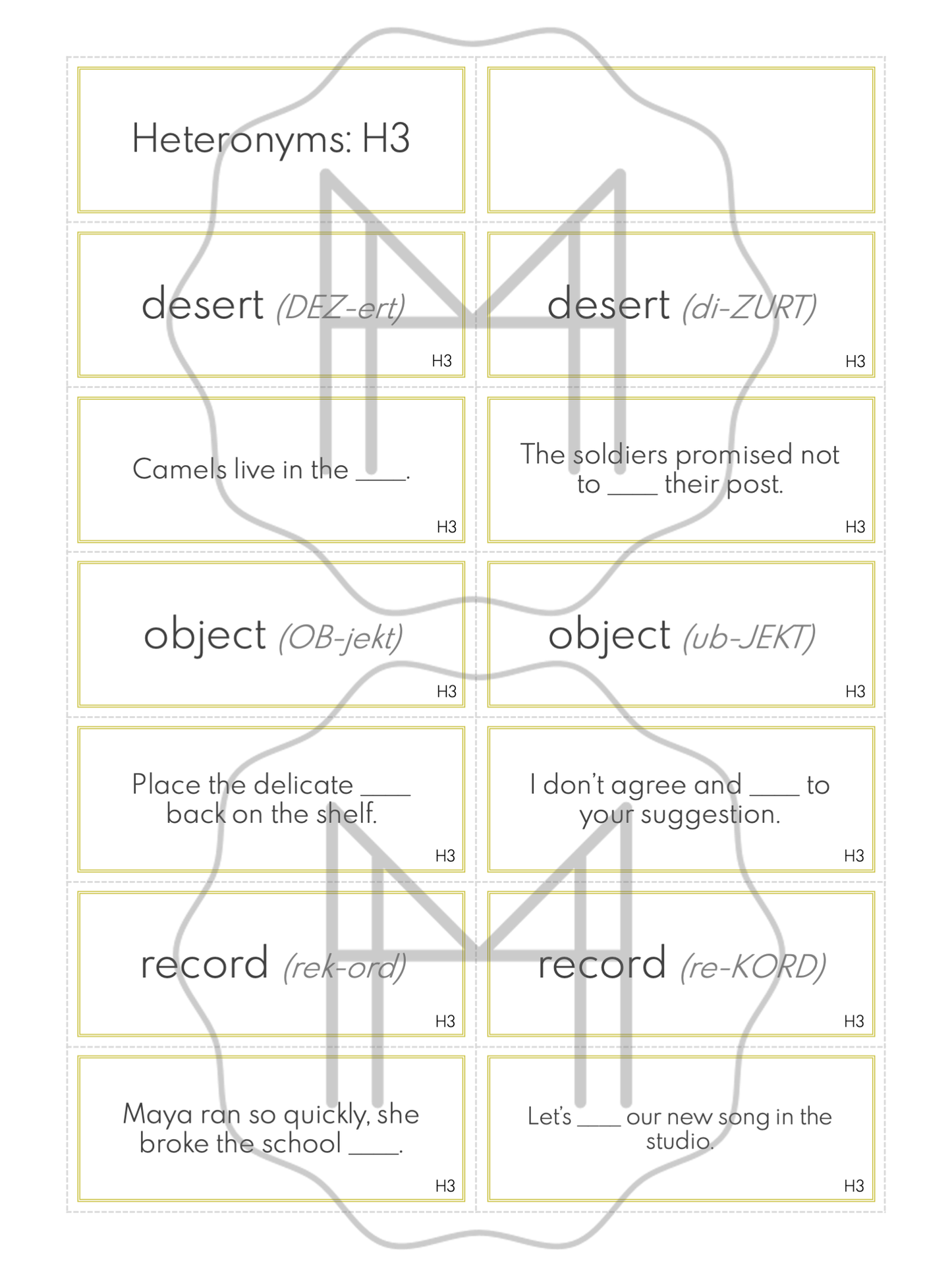 Word Study: Heteronyms