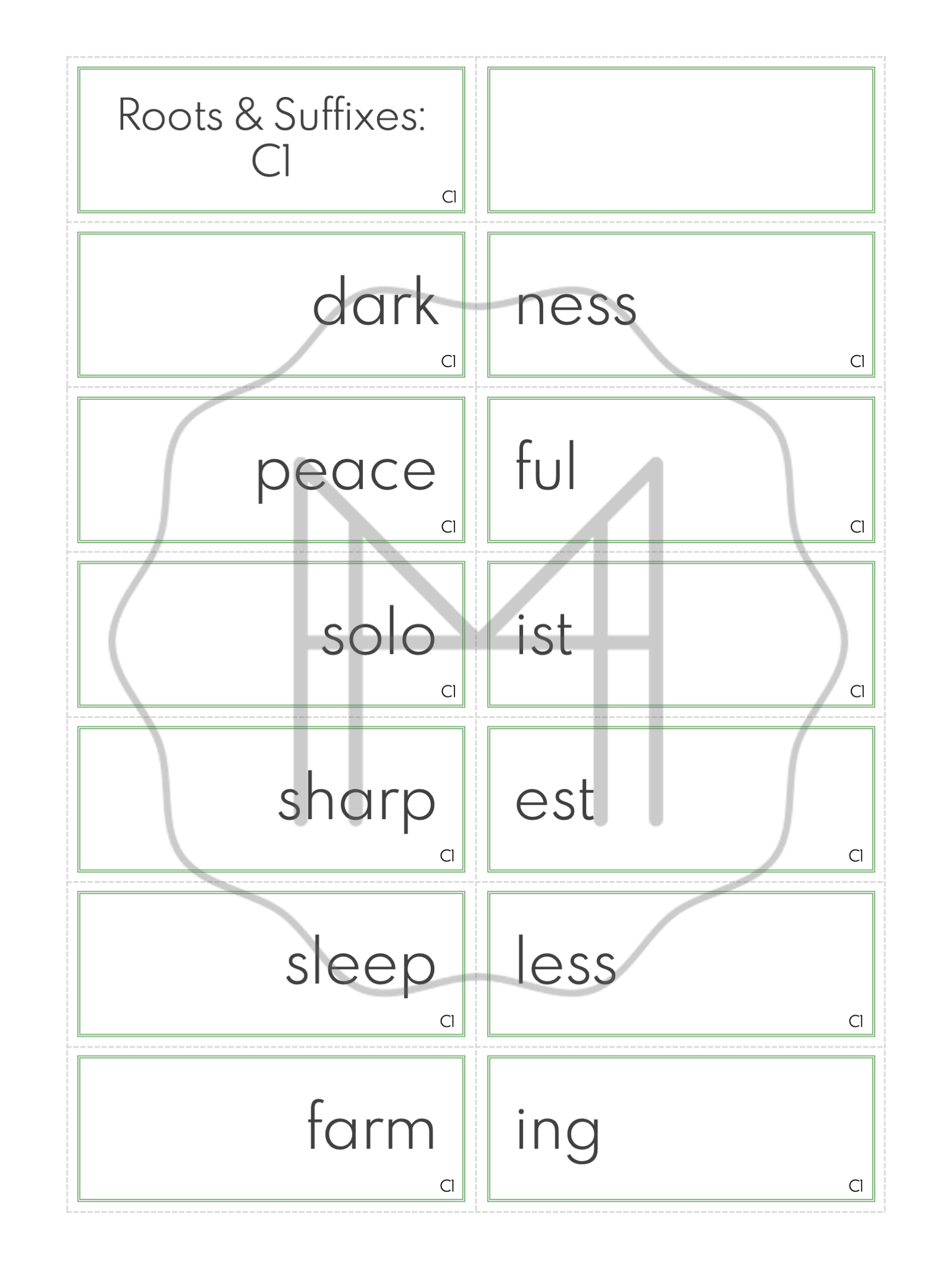 Word Study: Root Words and Suffixes Matching Cards ...