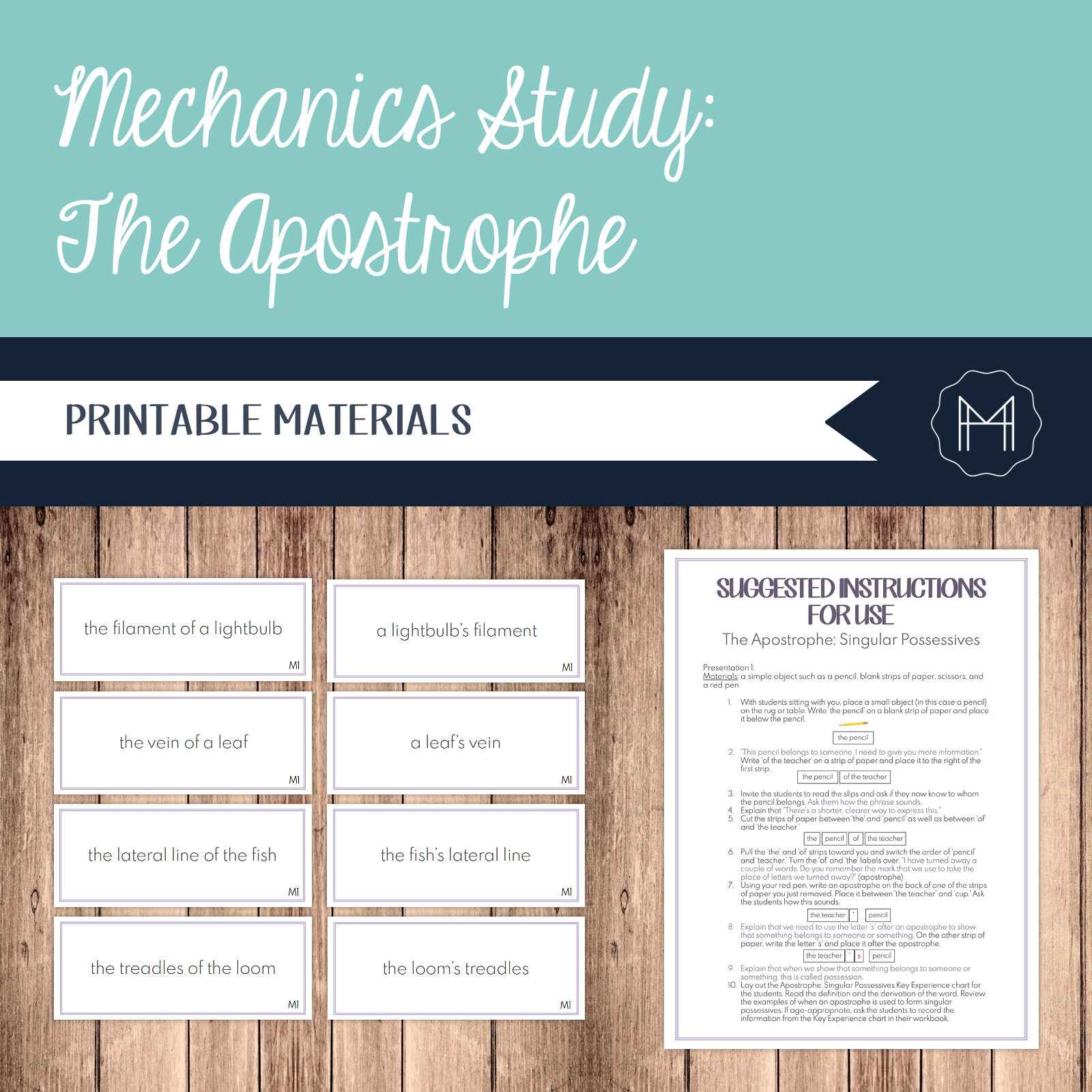 Apostrophe Printable Guide Mechanics Study: The Apostrophe – themodernmontessoriguide