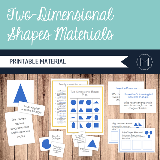 Two-Dimensional Shapes: Montessori 3-Part Cards