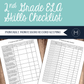2nd Grade ELA Skills Checklist- Montessori Record Keeping