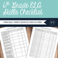 6th Grade ELA Skills Checklist- Montessori Record Keeping