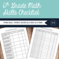 6th Grade Math Skills Checklist- Montessori Record Keeping