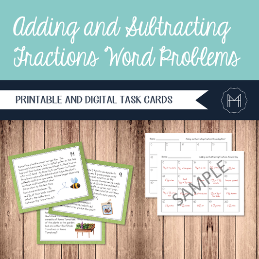 Adding & Subtracting Fractions with Different Denominators Word Problems