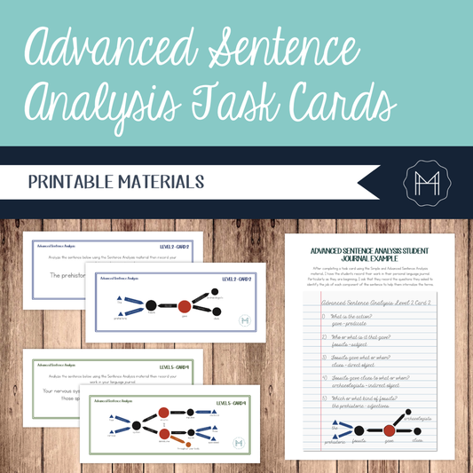 Advanced Sentence Analysis Task Cards