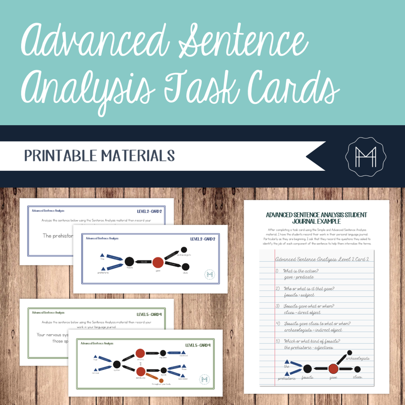 Advanced Sentence Analysis Task Cards – themodernmontessoriguide