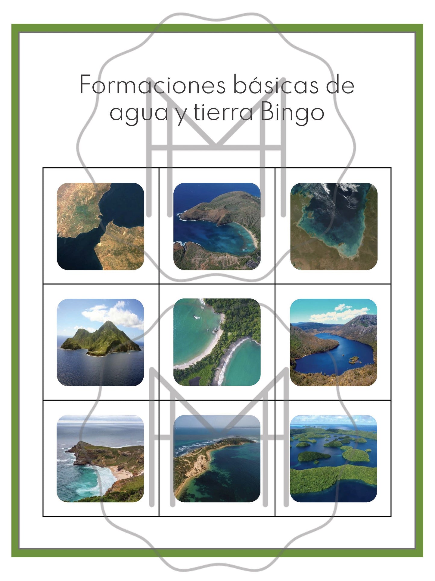 Formaciones básicas de agua y tierra