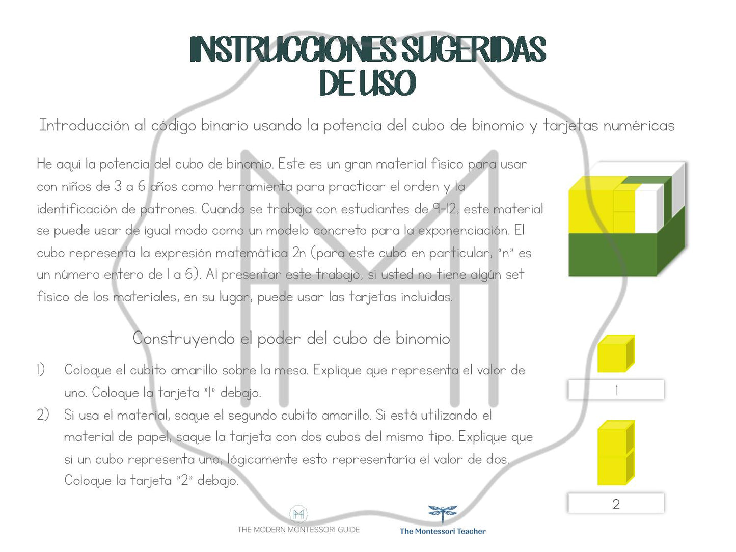 Español - Introducción al código binario usando la potencia del cubo de binomio
