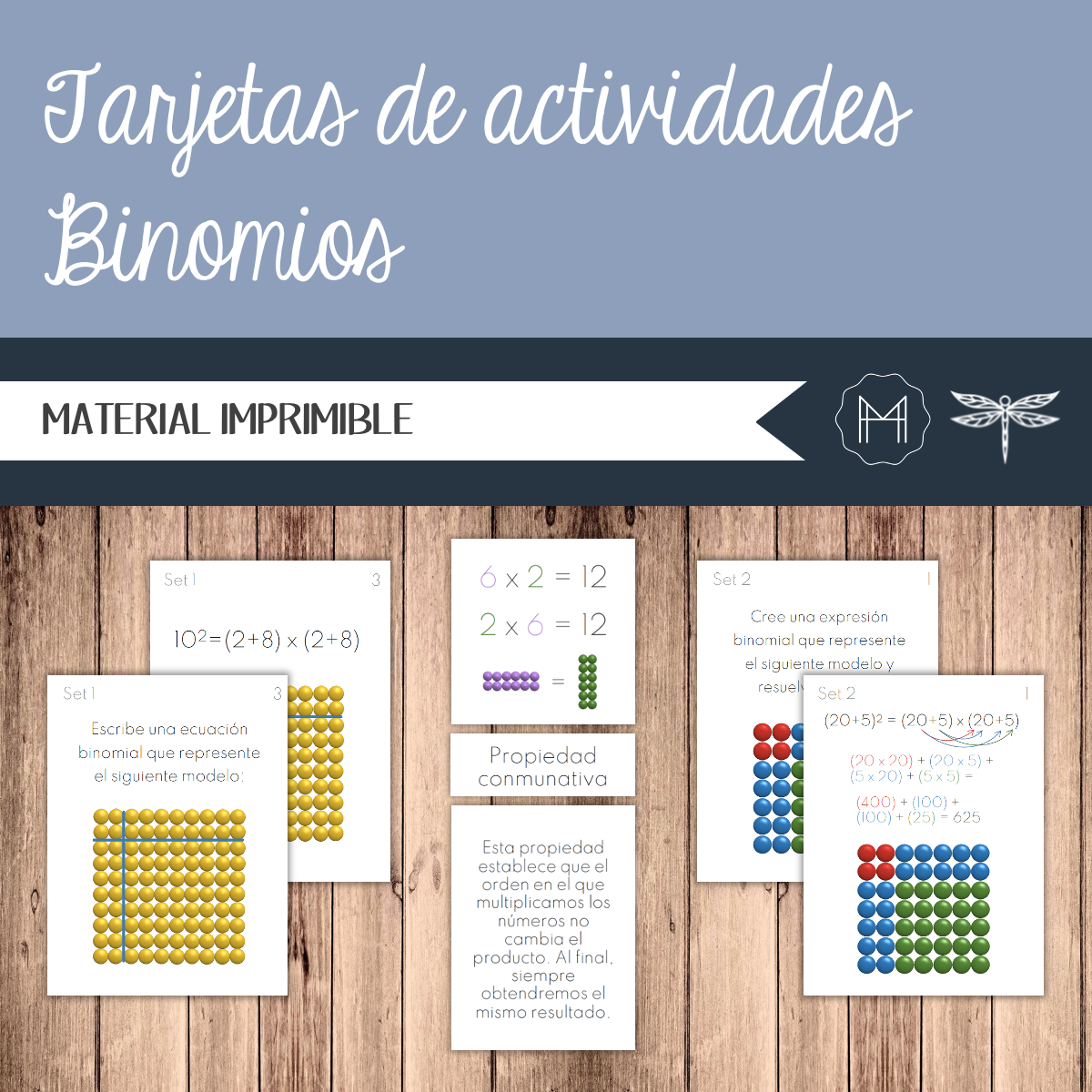 Tarjetas de actividades Binomios