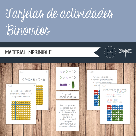 Tarjetas de actividades Binomios
