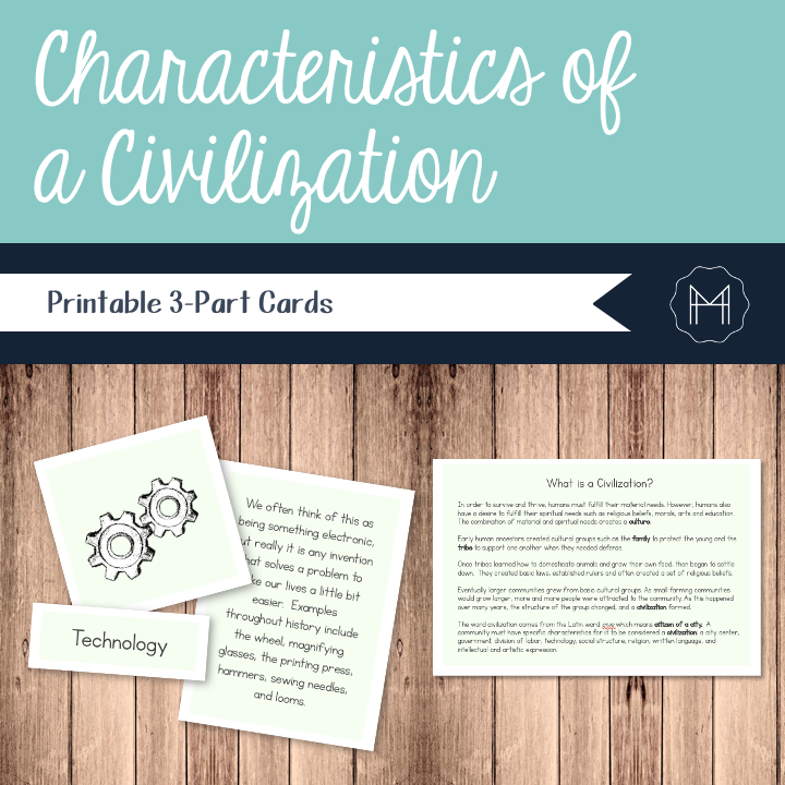 Characteristics of a Civilization 3-Part Cards