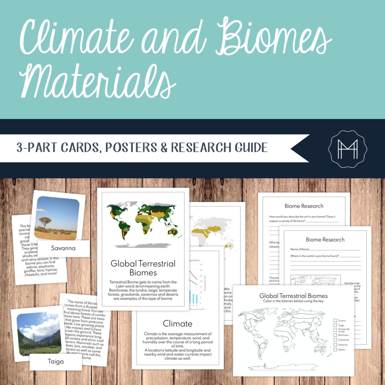 Biome Cards.pdf Climate and Biome 3-Part Cards, Posters, and Research Guide ...