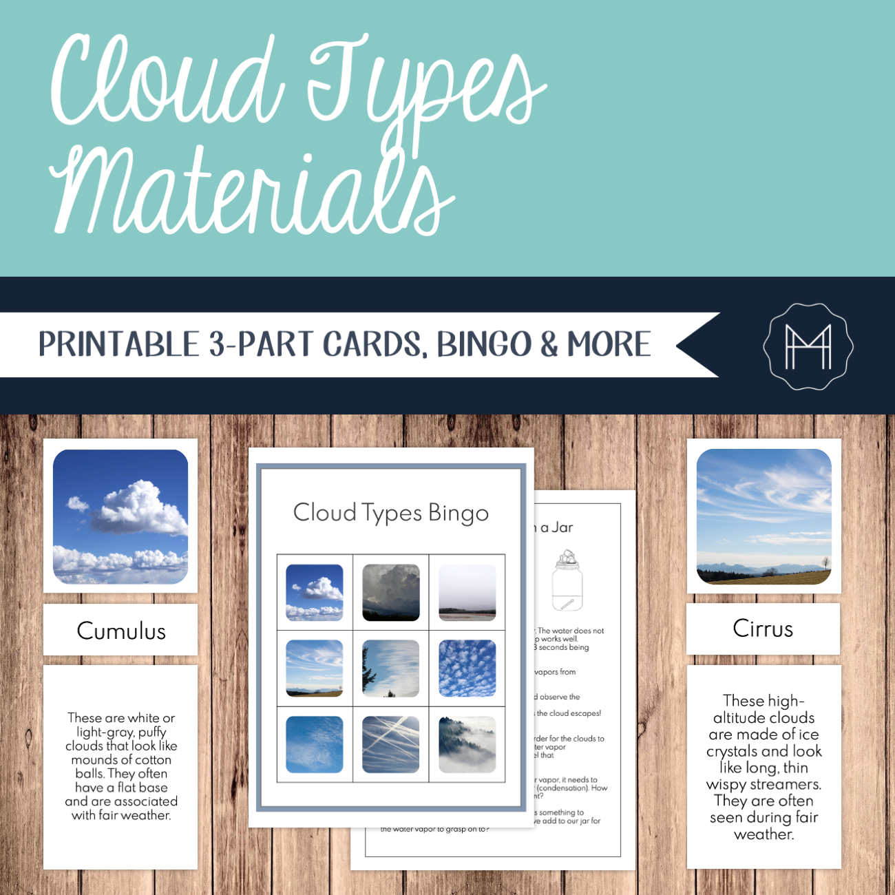 Cloud Types 3-Part Cards, Bingo, Experiment, Posters, and "I have... Who has?"