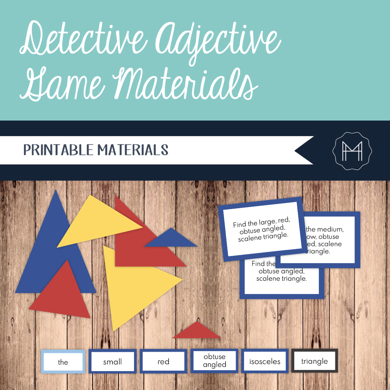 Detective Adjective Game Materials