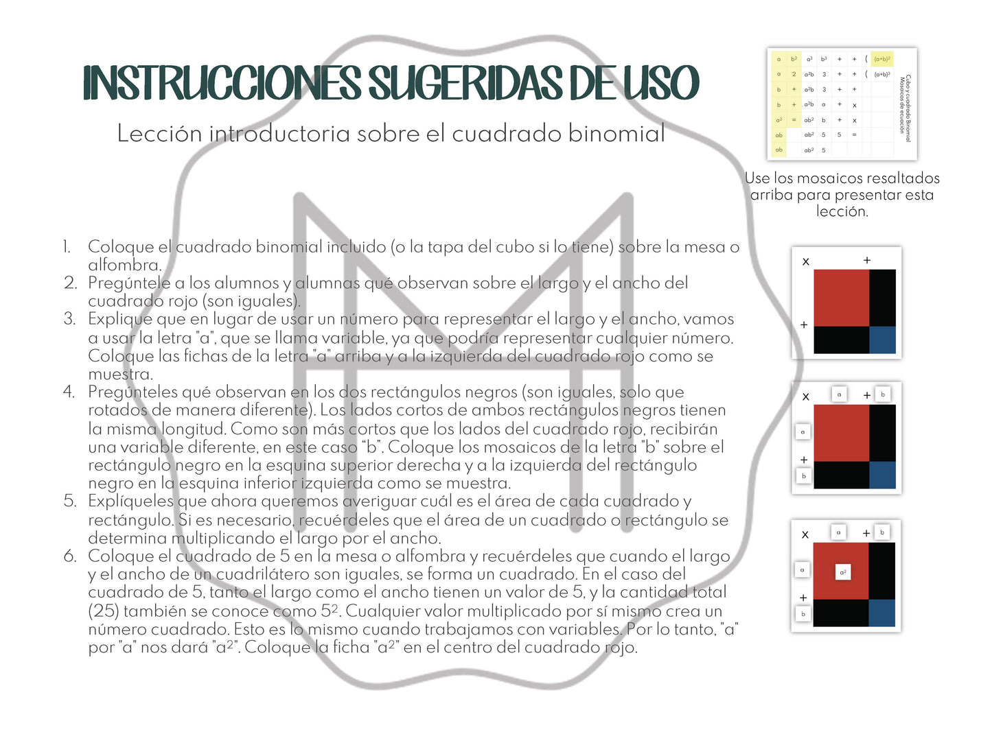 Español - El cubo y el cuadrado binomial