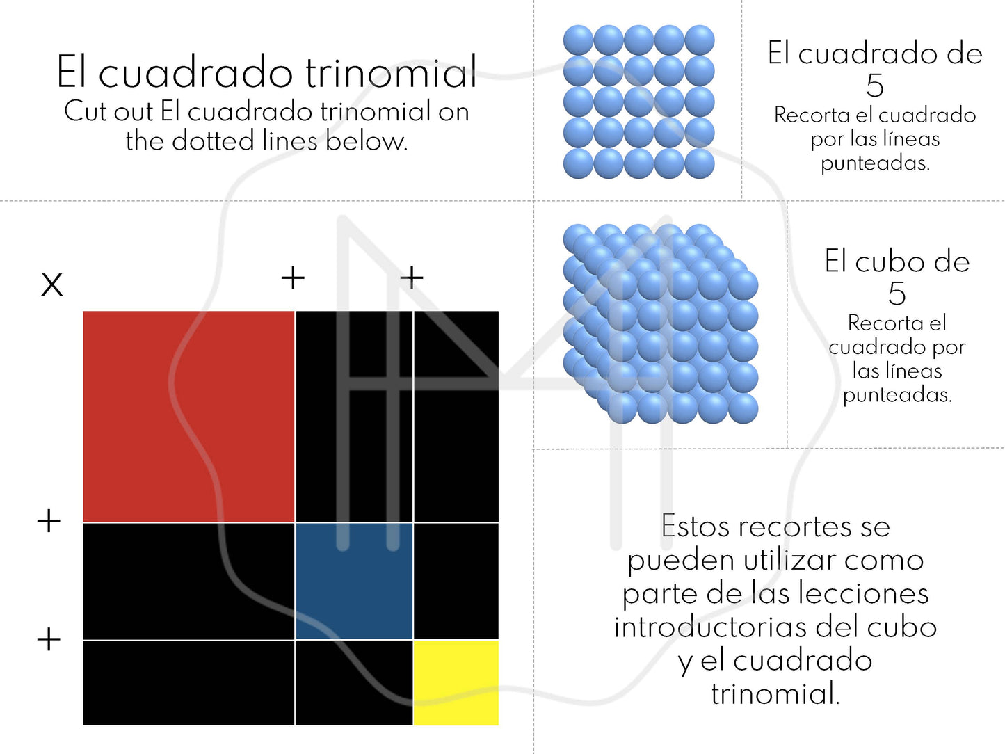 Español - El cubo y el cuadrado trinomial