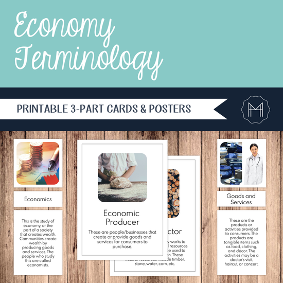 Economy Terminology 3-Part Cards and Posters – themodernmontessoriguide