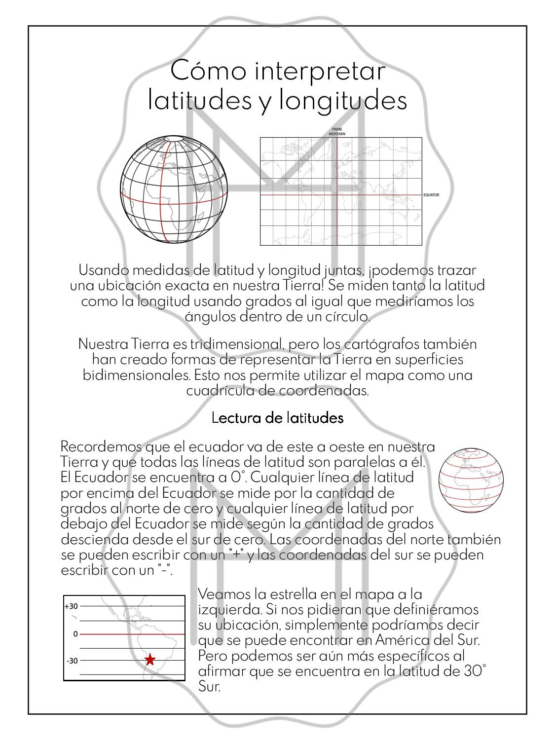 Español - Estudios sobre latitud y longitud