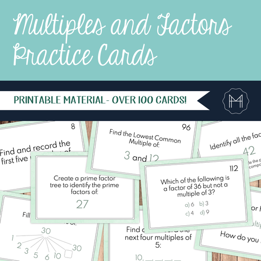 Multiples and Factors Practice Cards