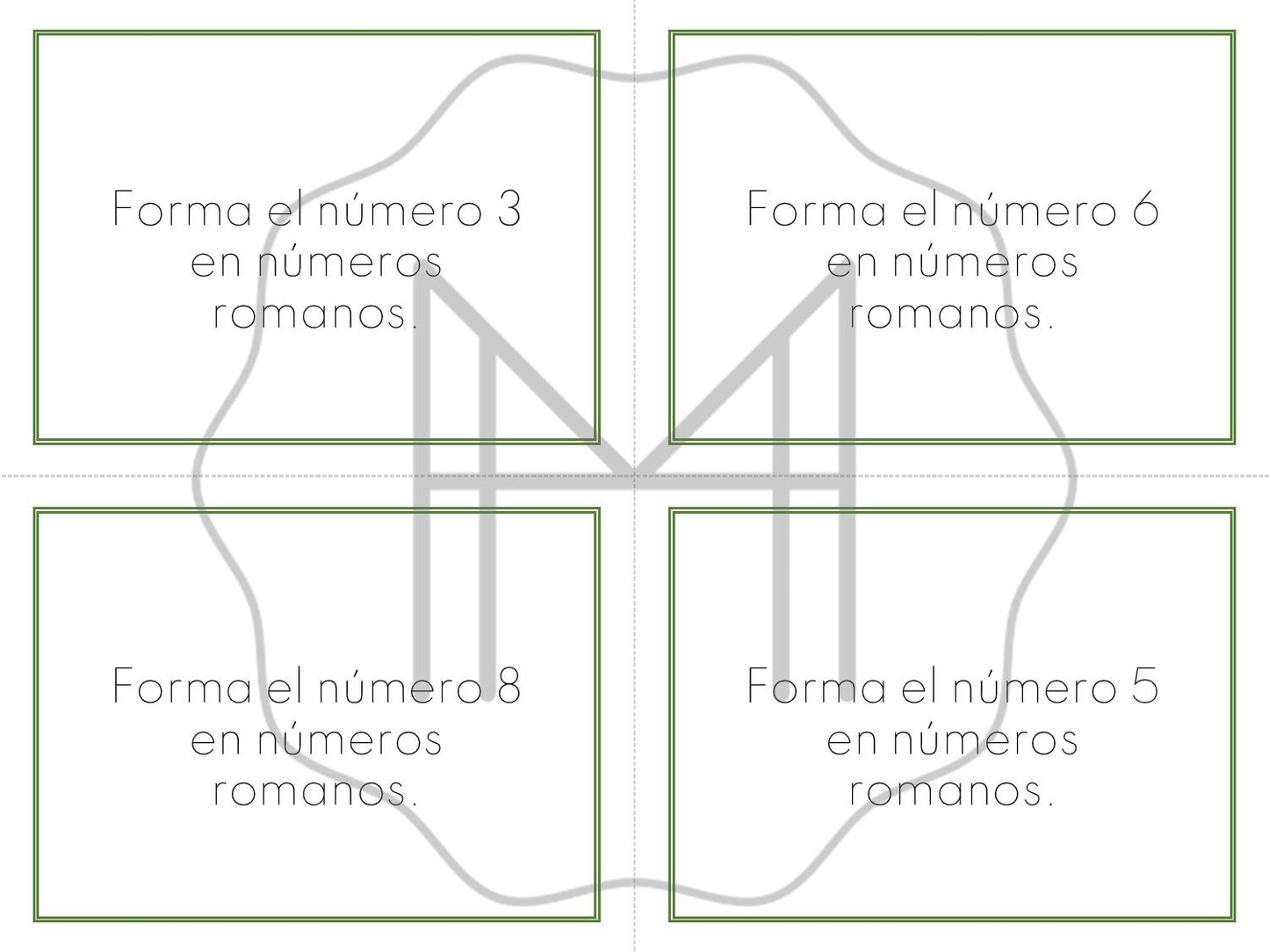 Español - Tarjetas de actividades y emparejamiento de números romanos