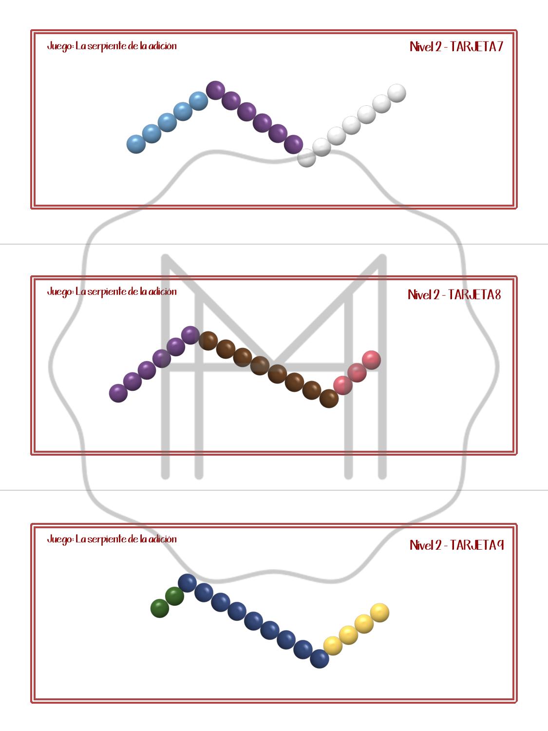 Español - Juego: La serpiente de la adición