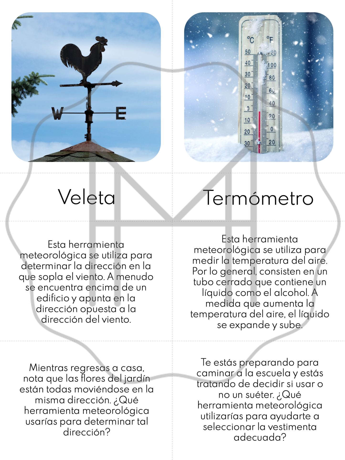 Español - Herramientas meteorológicas - Materiales