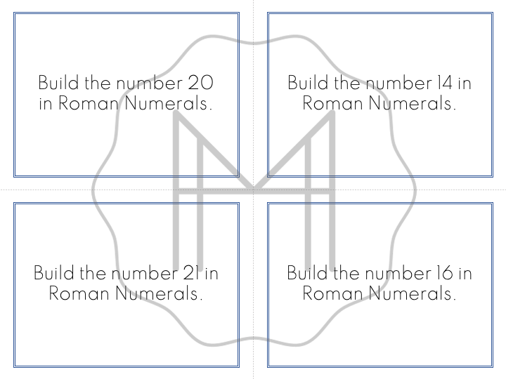Roman Numerals Matching Activity and Task Cards – themodernmontessoriguide