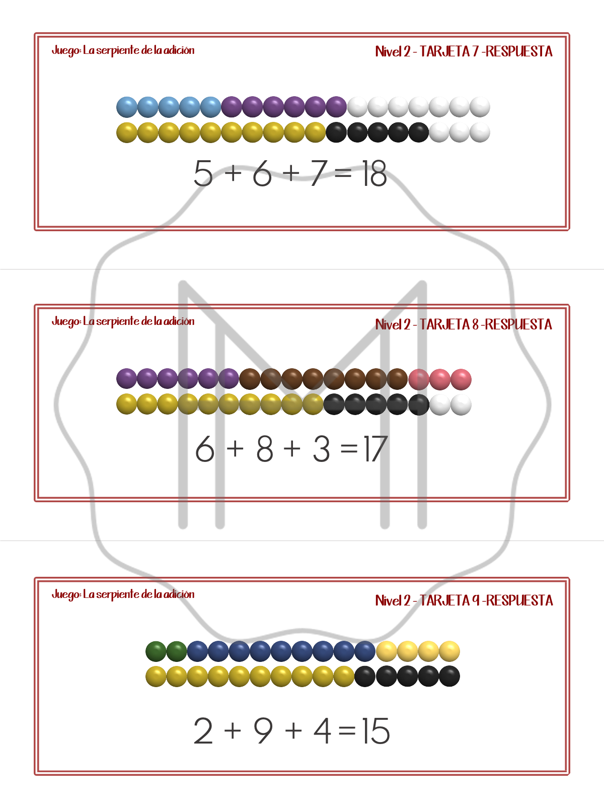 Juego de serpiente para sumas y restas