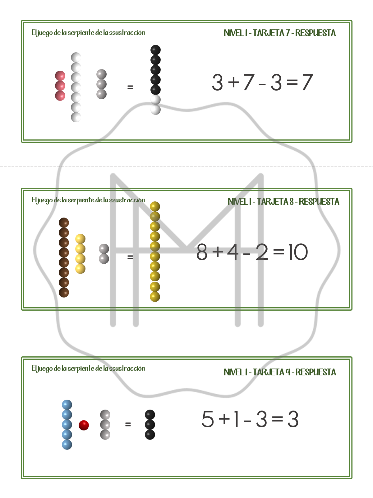 Español - Juego de serpiente para sumas y restas