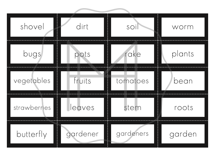 Build Your Own Sentences: Montessori Color-Coded Cards- Spring/Gardening Themed
