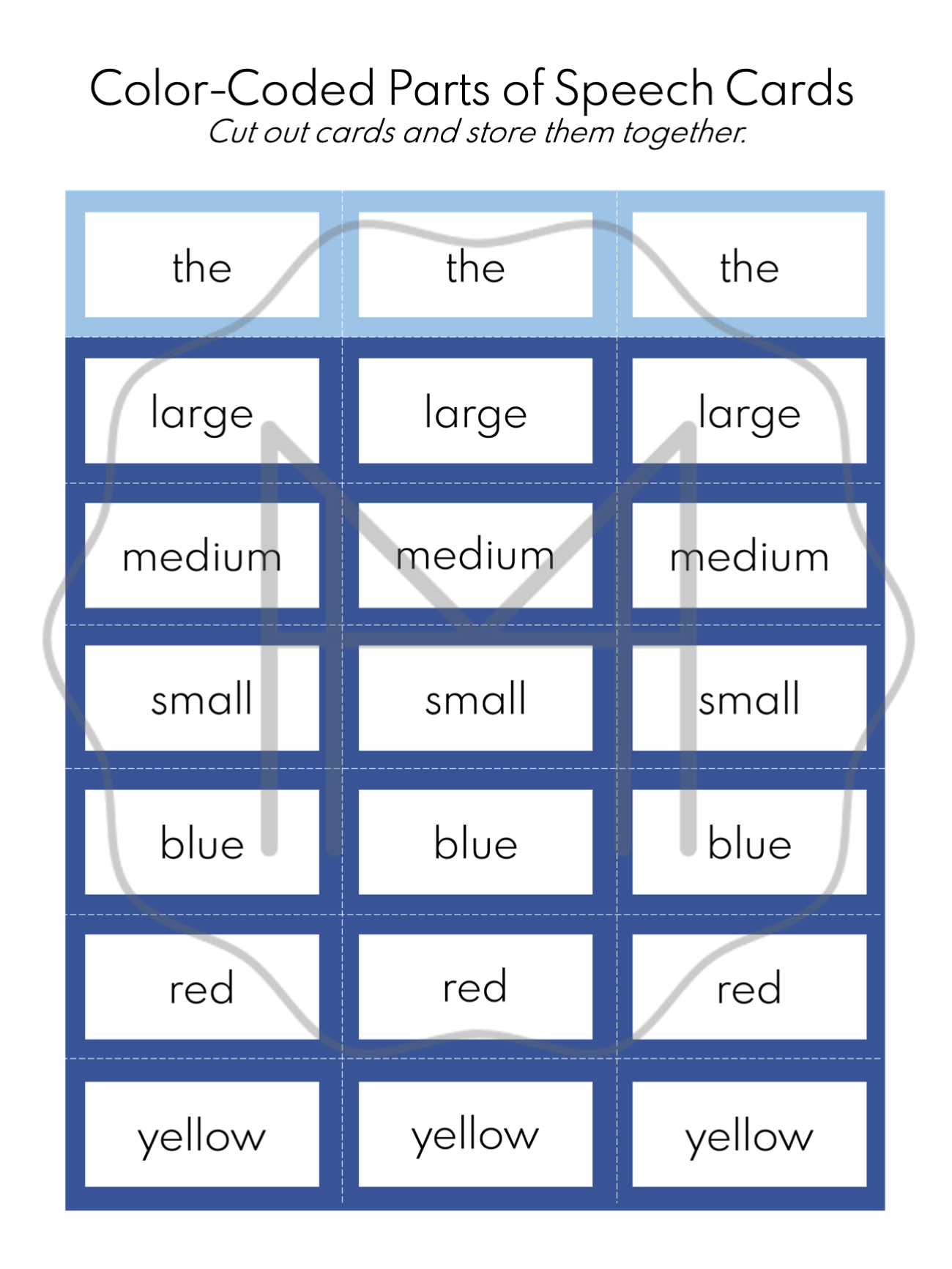 Detective Adjective Game Materials