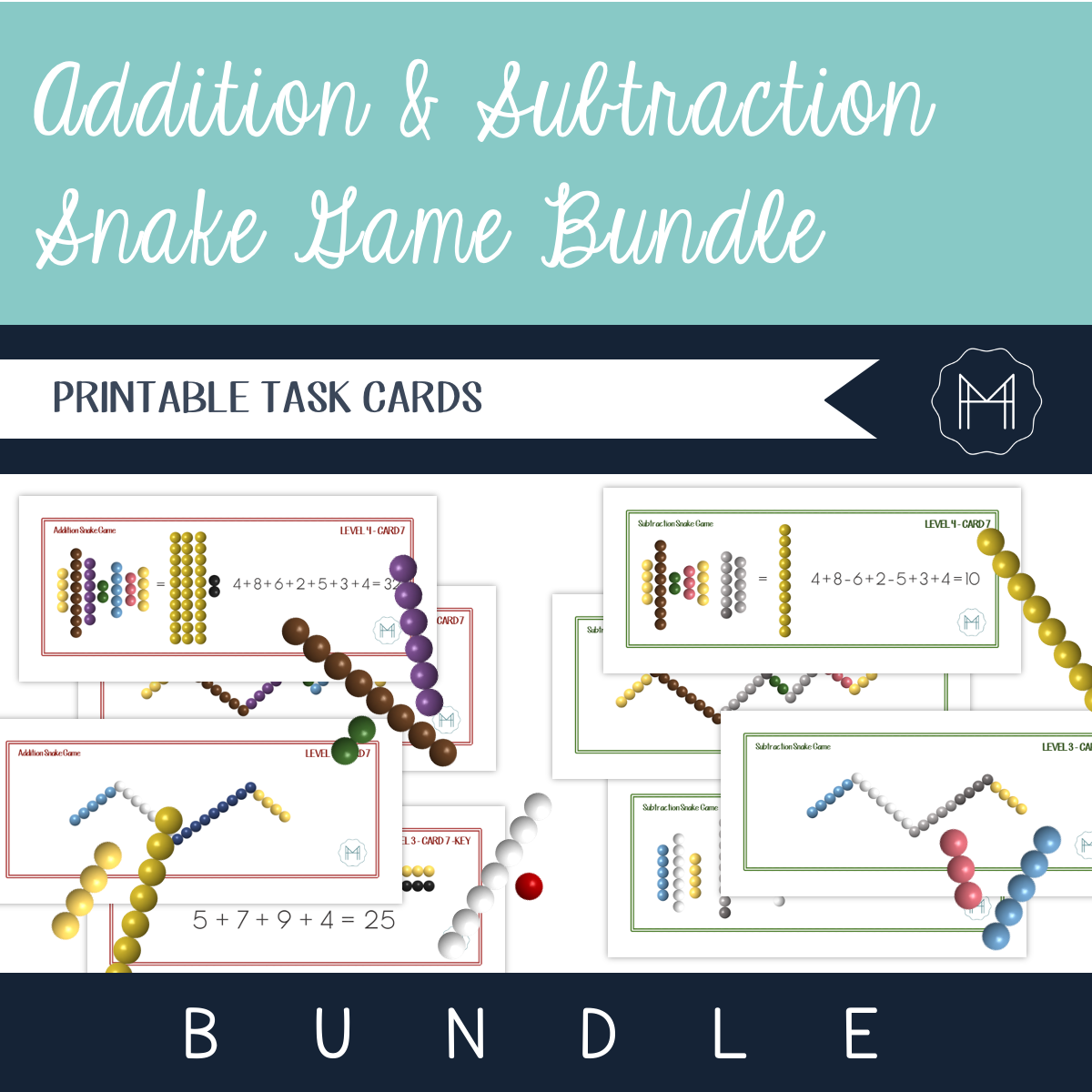 Addition and Subtraction Snake Game Bundle – themodernmontessoriguide