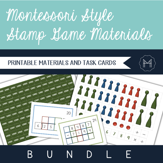 Montessori Style Stamp Game Materials Bundle