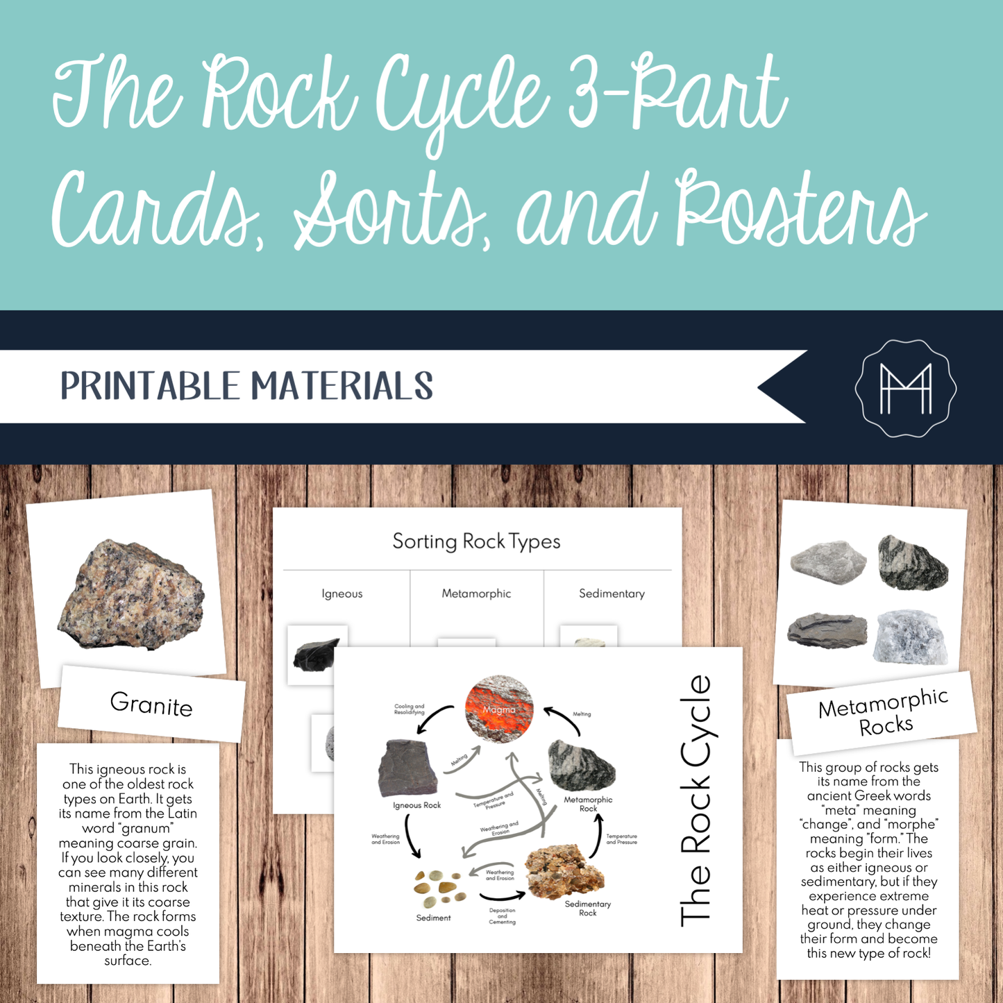 The Rock Cycle 3-Part Cards
