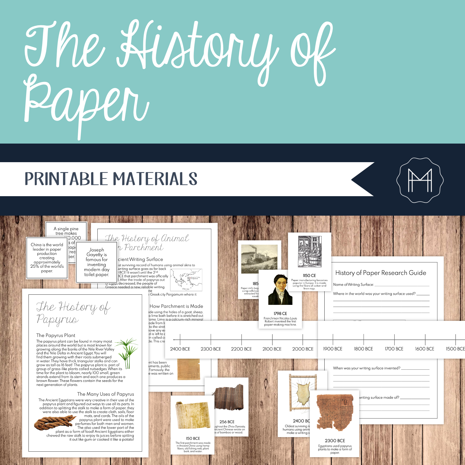 The History of Paper- Timeline, Reading Passages, DIY and more ...