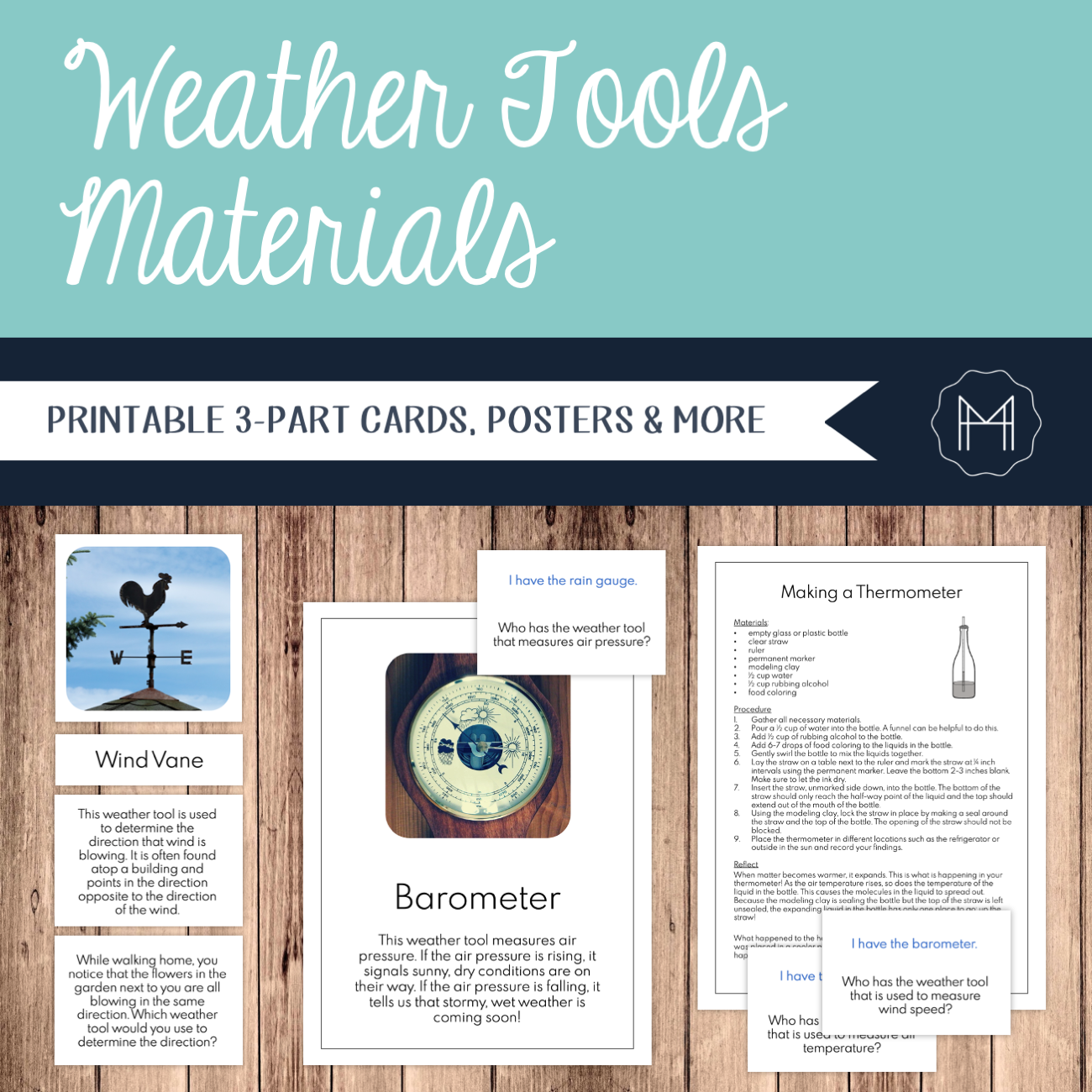 Weather Tools 3-Part Cards