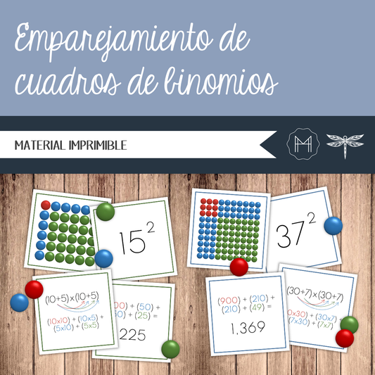 Español - Emparejamiento de cuadros de binomios