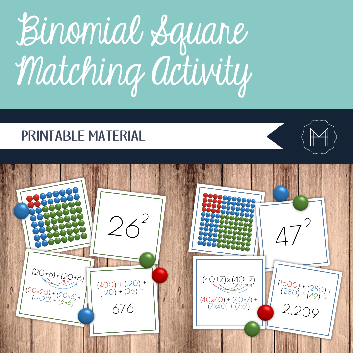 Binomial Square Matching Cards – themodernmontessoriguide